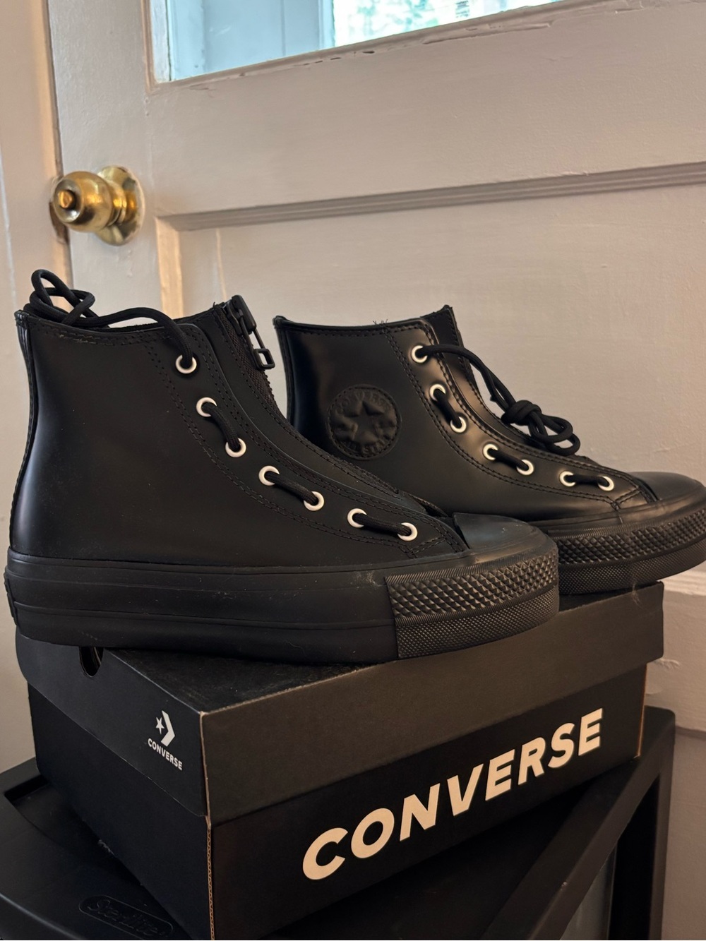 Converse Black High-Top Platform Sneakers